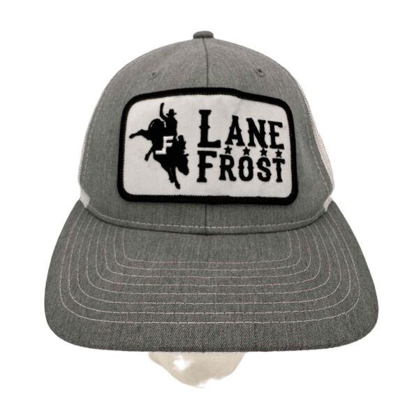 Lane Frost Bullrider Rodeo Western Richardson Light Grey Adjustable Hat - Picture 1 of 8